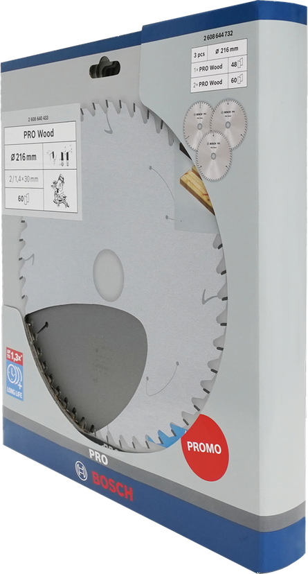 Bosch PRO Wood Kreissägeblatt 216 mm 3er-Pack.