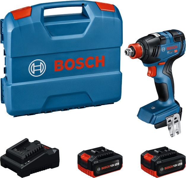 Sada rázových utahováků Bosch GDX 18V-200 s bateriemi.