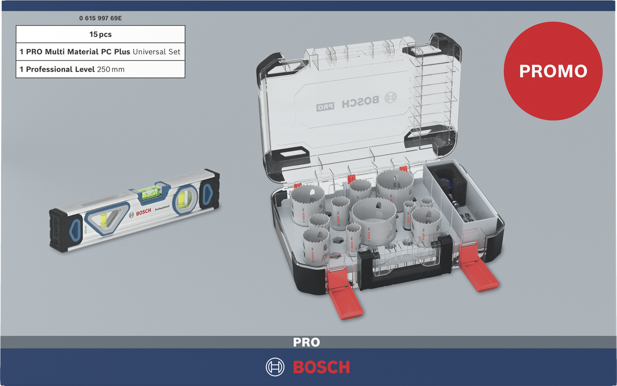 Bosch PRO Multi Material PC Plus Set mit Wasserwaage.