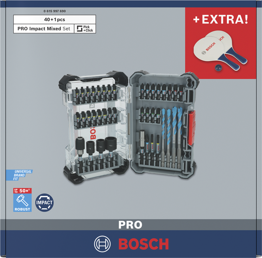 Bosch PRO Impact Mixed Set mit Beach-Tennis-Set als Bonus.