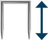 Largura da coroa do agrafo