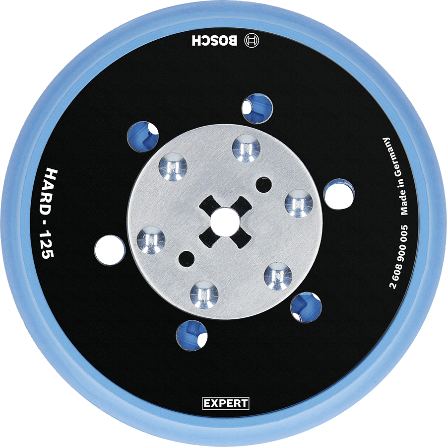 Plateau De Ponçage 125 Mm 8 Trous - Pour Ponceuses Bosch PEX 300 AE, 400 AE, Advanced Orbit 18 - Système Hook Et Loop
