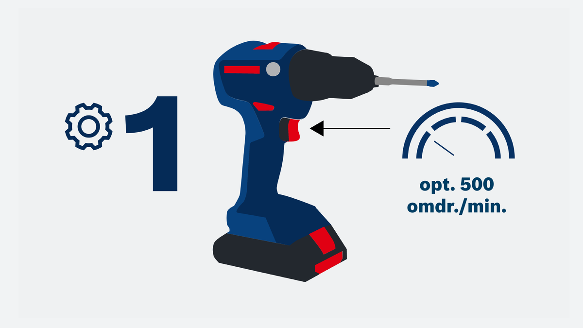 Bosch boremaskinegear 1 optimal hastighed 500 o/min.