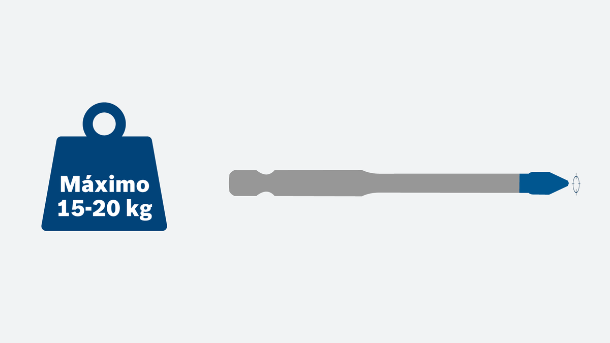 Punta de destornillador Bosch presión máxima 15-20 kg.