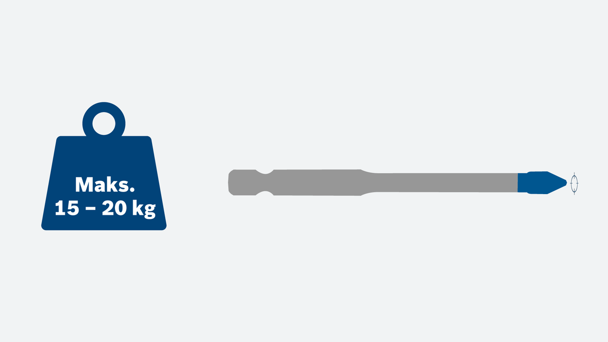 Bosch odvijač s maksimalnim pritiskom 15–20 kg.