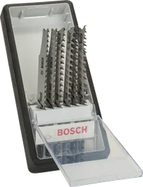 Bosch 6-teiliges Robust Line Holzstichsägeblatt-Set im Koffer.