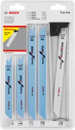 Bosch 6-delad tigersågbladssats för trä och metall.