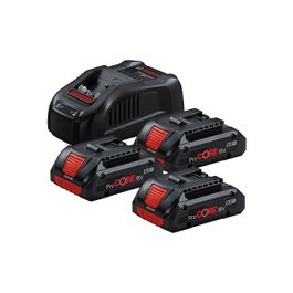 Bosch 3x ProCORE 4,0 Ah batterier och GAL 1880CV laddarset.