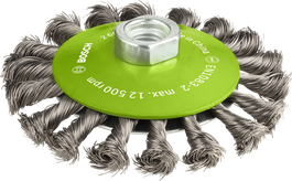 Brosse biseautée épaisse en acier inoxydable Bosch PRO, 115 mm.