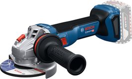 Bosch GWS 18V-11 batteridrevet vinkelsliper med sidehåndtak.