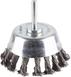 Bosch PRO metalen borstel met zware kom en rechte steel.