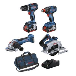 Bosch 18V Brushless 4 Piece 5.0Ah Combo Kit with carry bag.