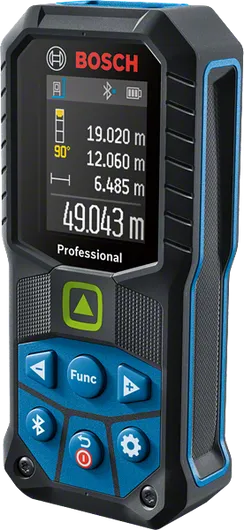 Bosch GLM 50-27 CG laser measure with color display.