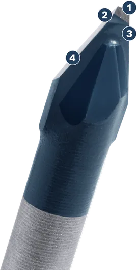 Broca multimaterial Bosch con punta de carburo.