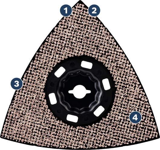 Piastra abrasiva Bosch EXPERT MAVZ 116 RT4 in metallo duro, grana 116 mm.