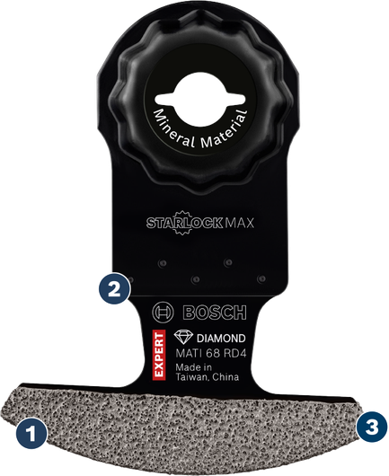 Bosch Starlock Max teemantketas mineraalmaterjalide jaoks.