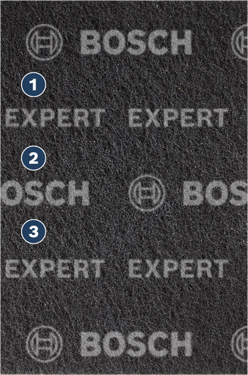 Tampon de nettoyage abrasif Bosch Expert pour la préparation des surfaces.