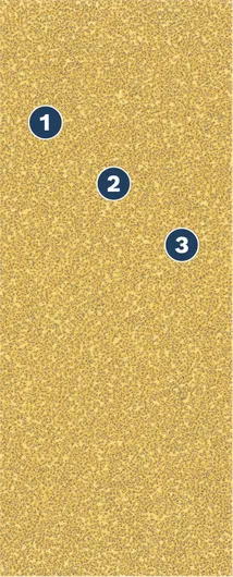 Feuille de papier de verre Bosch avec repères numérotés indiquant le grain.