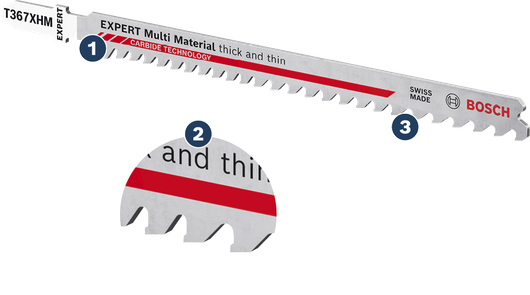 Bosch Expert Multi Material stiksavklinge til tykke og tynde snit.