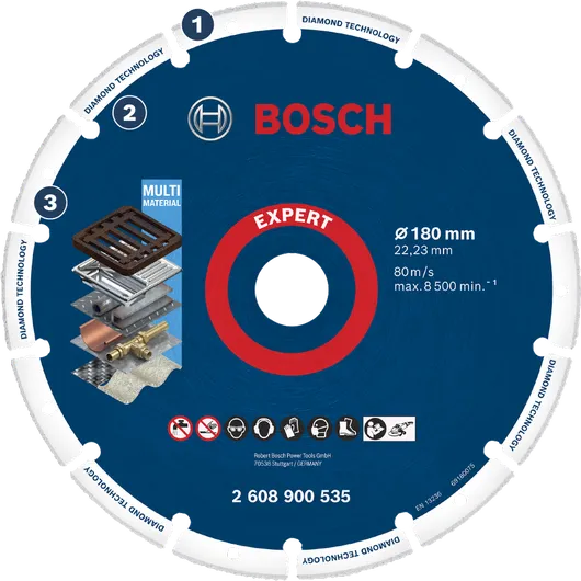 Disco de corte diamantado multimaterial Bosch Expert.
