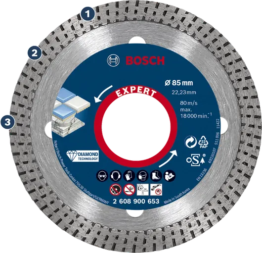 Bosch Expert diamantslijpschijf voor tegels.