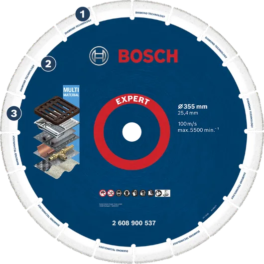 Bosch EXPERT Diamond Metal Wheel 355 mm cutting disc.