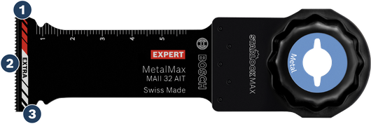 Bosch MetalMax StarlockMax Sägeblatt zum Schneiden von Metall.