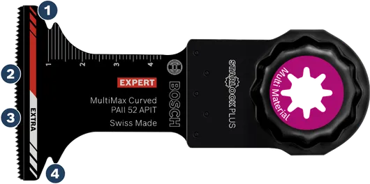Lama oscillante Bosch MultiMax Curved PAII 52 APIT.