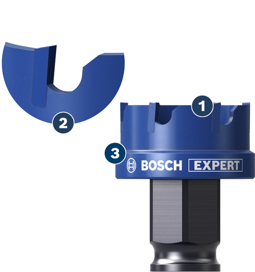 Děrová pila Bosch Expert se zesílenou řeznou hranou.