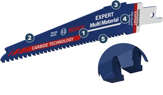 Bosch Expert multi material saw blade with carbide teeth.