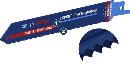 Bosch Expert Säbelsägeblatt für dünnes, zähes Metall.