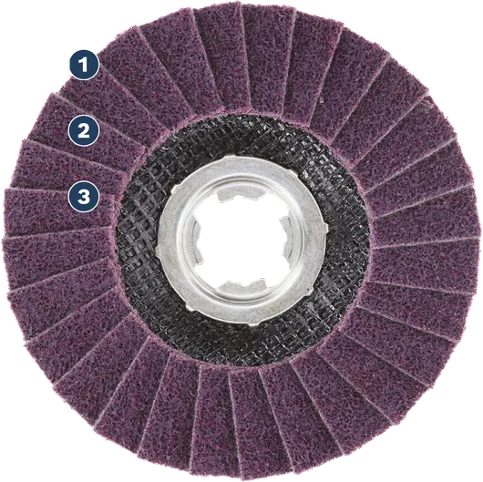 Bosch Spider WOG abrasive flap disc for surface finishing.