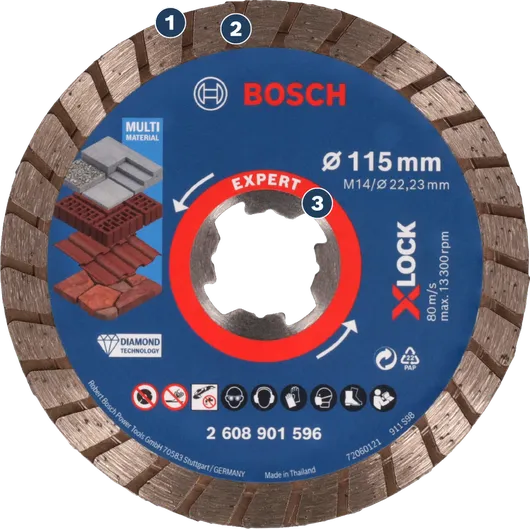 Bosch Expert X-LOCK diamantna rezalna plošča za več materialov.