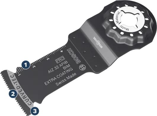 להב רב-תכליתי Bosch AIZ 32 APB BIM עם ציפוי נוסף.