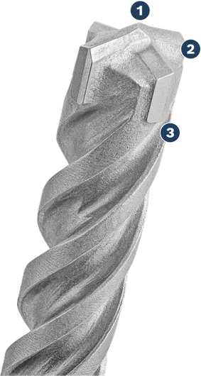 Bosch SDS plus-7X drill bit with carbide tip.