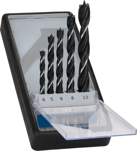 Bosch PRO Wood Brad Point Drill Bit Set 5 pcs in case.