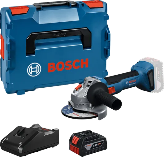 Ensemble de meuleuse d'angle Bosch GWS 18V-8 avec batterie et chargeur.