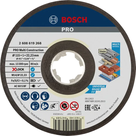 PRO Multi Material X-Lock Cutting Disc, 115 x 1 x 22.23 mm