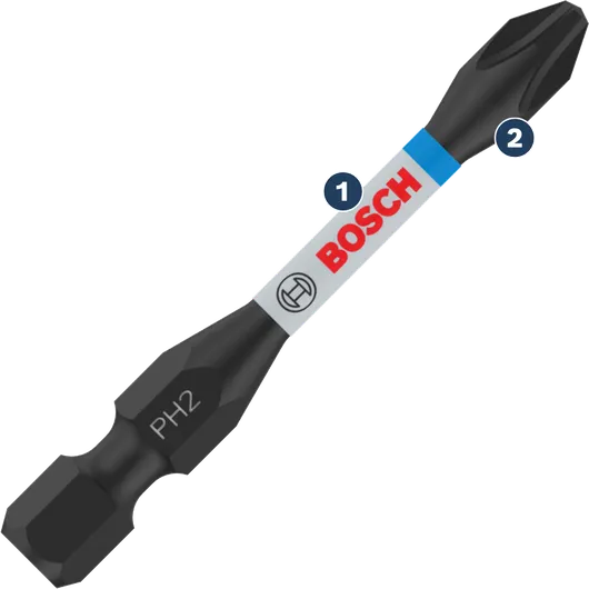 Bosch PH2 schroevendraaierbit, extra hard.