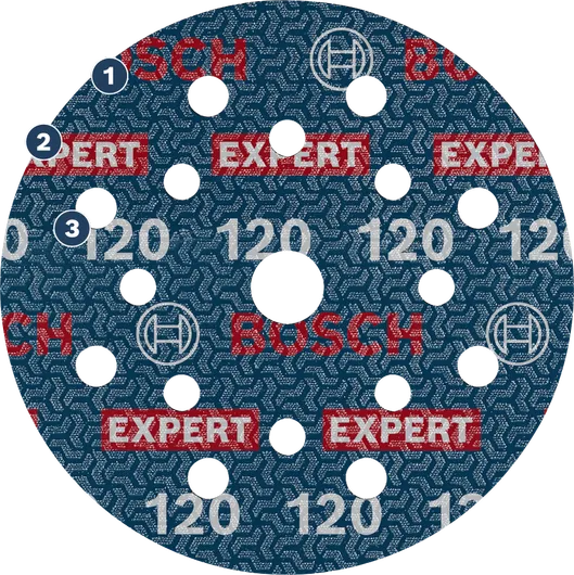 Disco de lijado Bosch EXPERT O780 de 125 mm, grano 120.