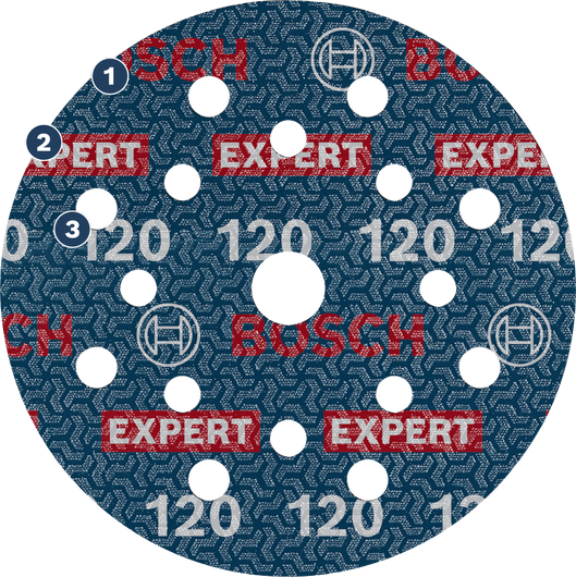 Bosch EXPERT O780 брусни диск од фолије, гранулације 120, 125 mm.