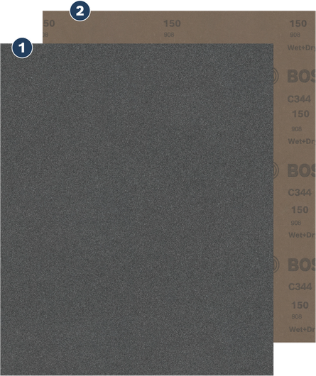 ورقة صنفرة Bosch C344 بحجم 150 حبيبة رطبة وجافة.