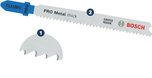 להב פאזל עבה Bosch T121BFC PRO Metal לחיתוך מתכת.