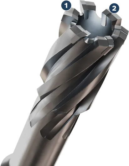 Fresa anular Bosch Spider WOG con flauta espiral.
