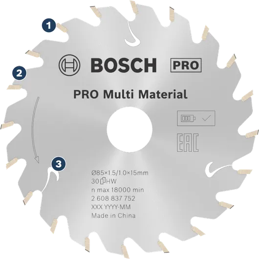 Bosch PRO Multi Material cirkelsågblad.