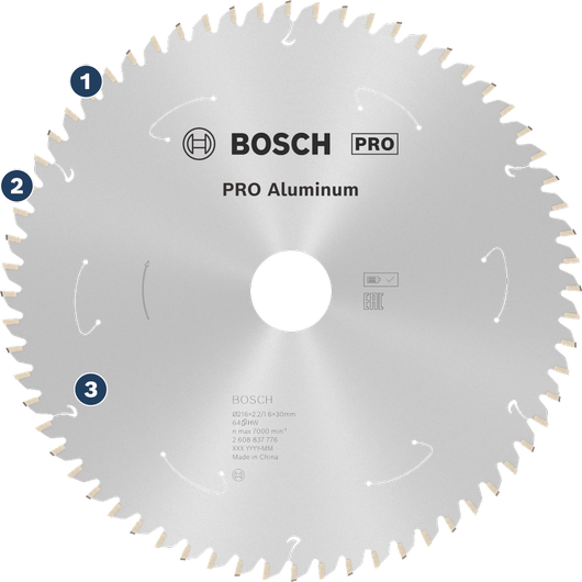 Bosch PRO Aluminium-Kreissägeblatt zum Schneiden von Metall.