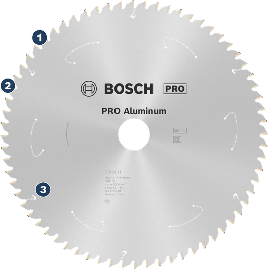 Bosch PRO Aluminium-Kreissägeblatt zum Schneiden von Metall.