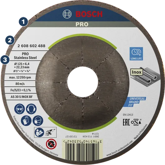 Δίσκος κοπής από ανοξείδωτο χάλυβα Bosch Pro για γωνιακούς λειαντήρες.