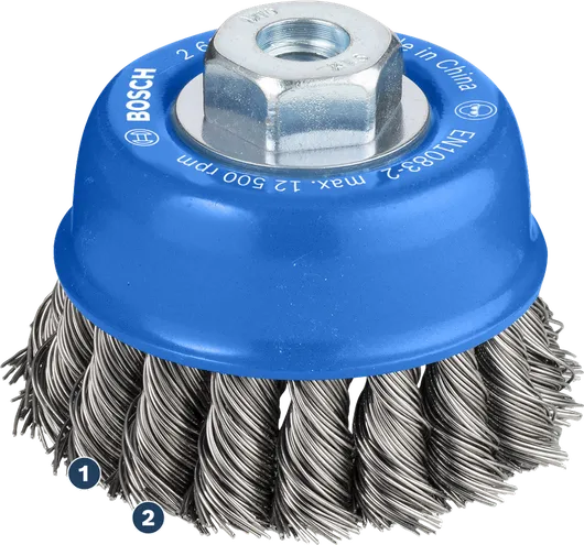 Bosch PRO Metall-Topfbürste 75 mm für Winkelschleifer.