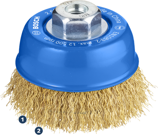 Βούρτσα καθαρισμού μετάλλων Bosch PRO 75 mm για γωνιακούς λειαντήρες.